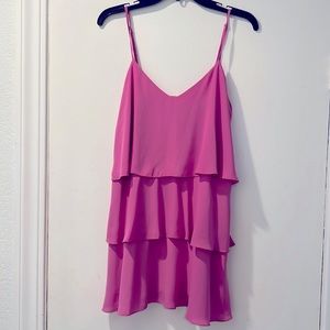 Show Me Your Mumu short fuchsia dress. Size small, adjustable straps.